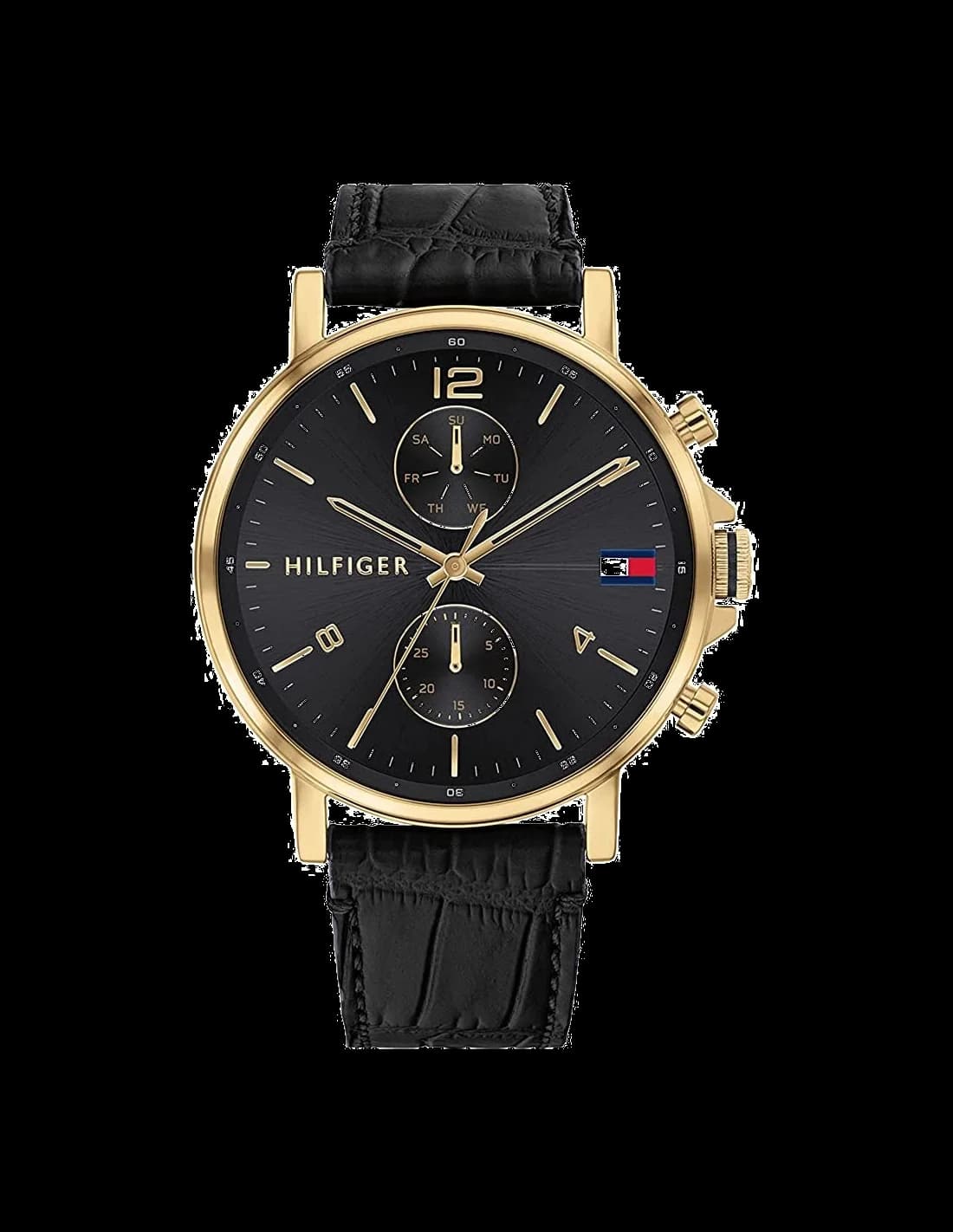 Montre Tommy Hilfiger 1710417 Boîtier Doré et Bracelet Cuir Noir