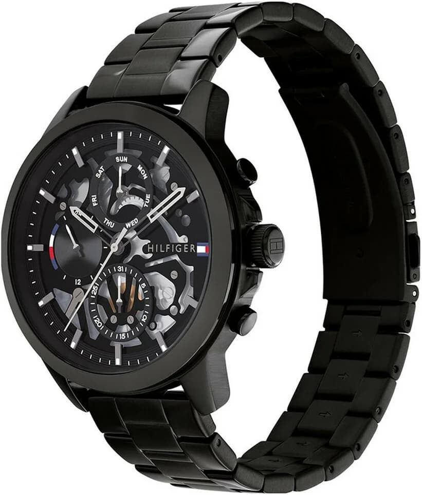 Montre Homme Tommy Hilfiger 1710478 Henry Cadran Squelette et Cuir Noir vue 2