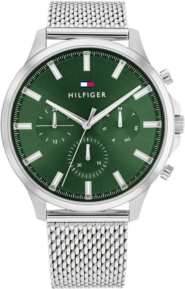 Montre Tommy Hilfiger 1710499 Ryder Cadran Vert et Bracelet Maille Milanaise