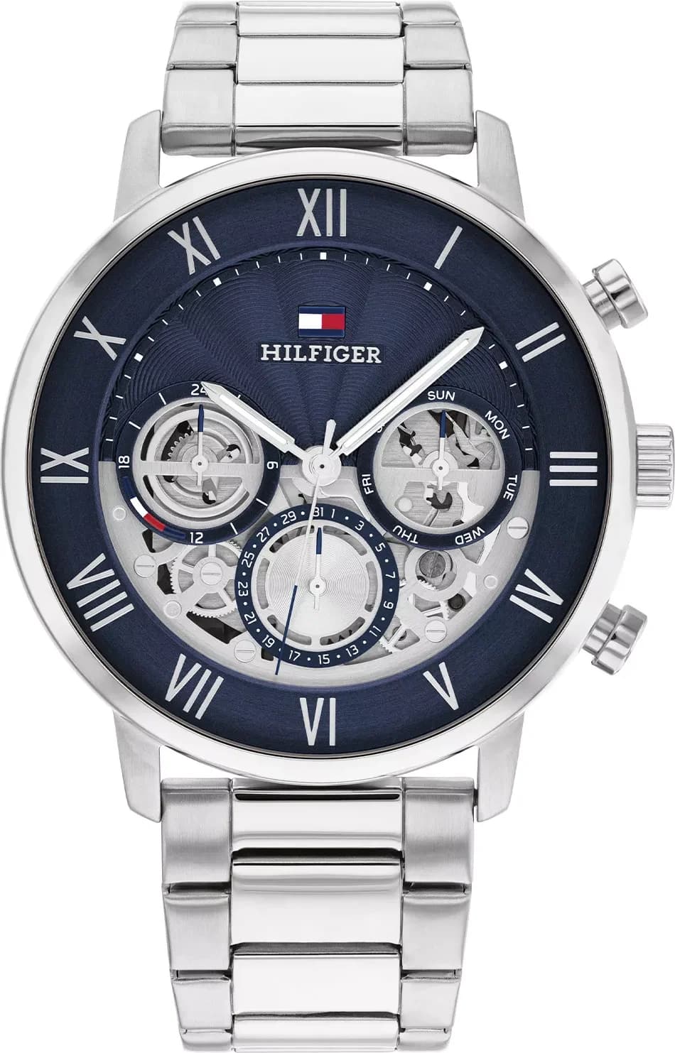 Montre Tommy Hilfiger 1710569 Legend en Acier Argenté et Cadran Bleu Squelette