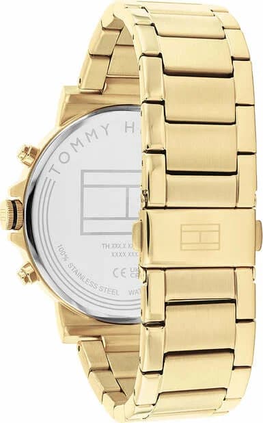 Montre Tommy Hilfiger 1710589 Tyson en Acier Doré et Cadran Noir Multifonctions vue 3