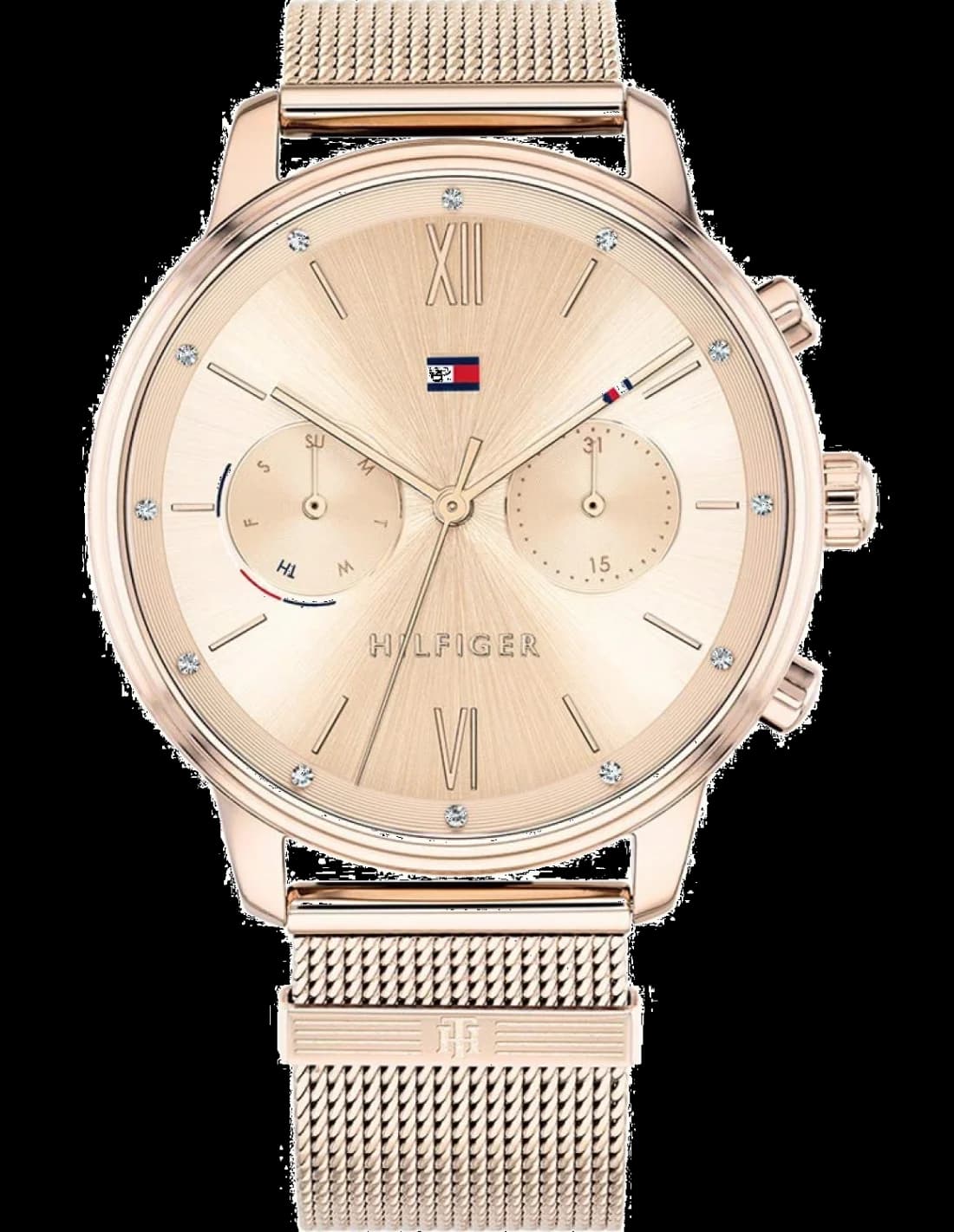 Montre Tommy Hilfiger 1782303 en maille milanaise or rose