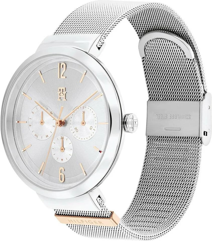 Montre Femme Tommy Hilfiger Lidia 1782537 bracelet acier maille milanaise argenté vue 2