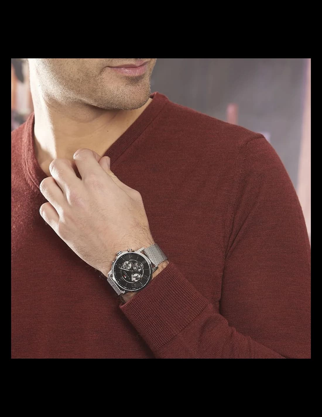 Montre Tommy Hilfiger 1791292 en Acier Poli et Cadran Bleu Marine vue 4