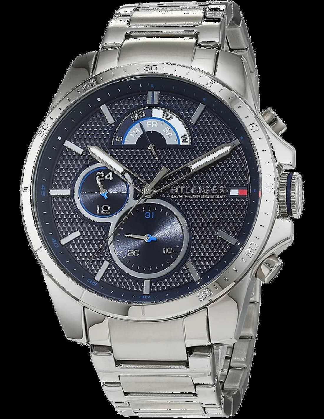 Montre Tommy Hilfiger 1791348 Bracelet Acier Argenté et Cadran Bleu