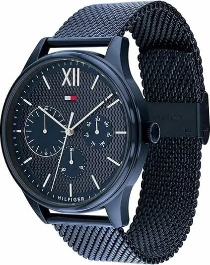 Montre Tommy Hilfiger 1791421 Acier et Maille Milanaise Bleue vue 2