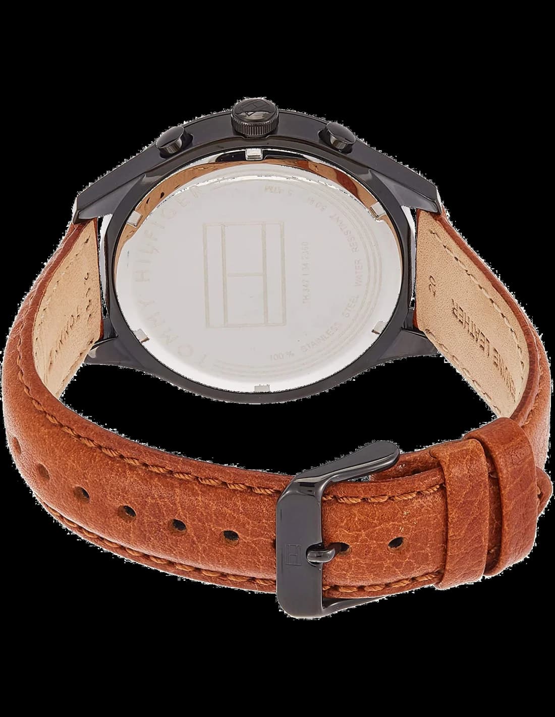 Montre Tommy Hilfiger 1791470 Cadran Bleu et Bracelet Cuir Brun vue 2