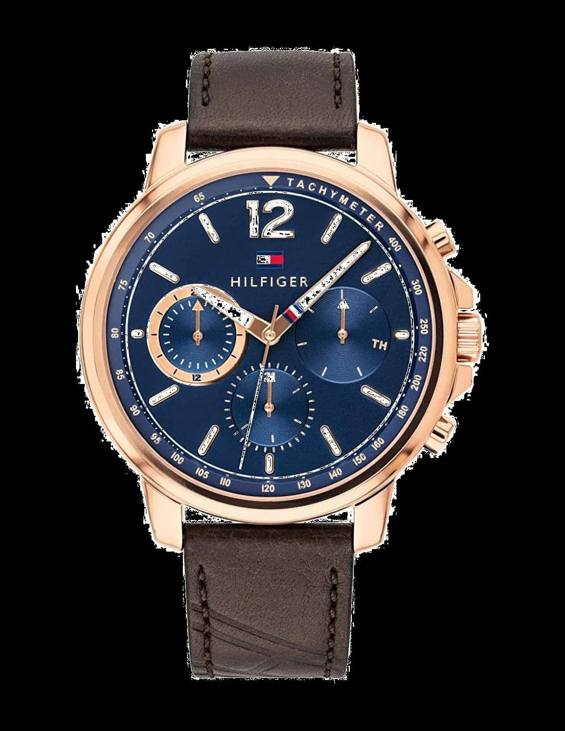 Montre Tommy Hilfiger 1791532 Landon Cadran Bleu et Bracelet Cuir Marron