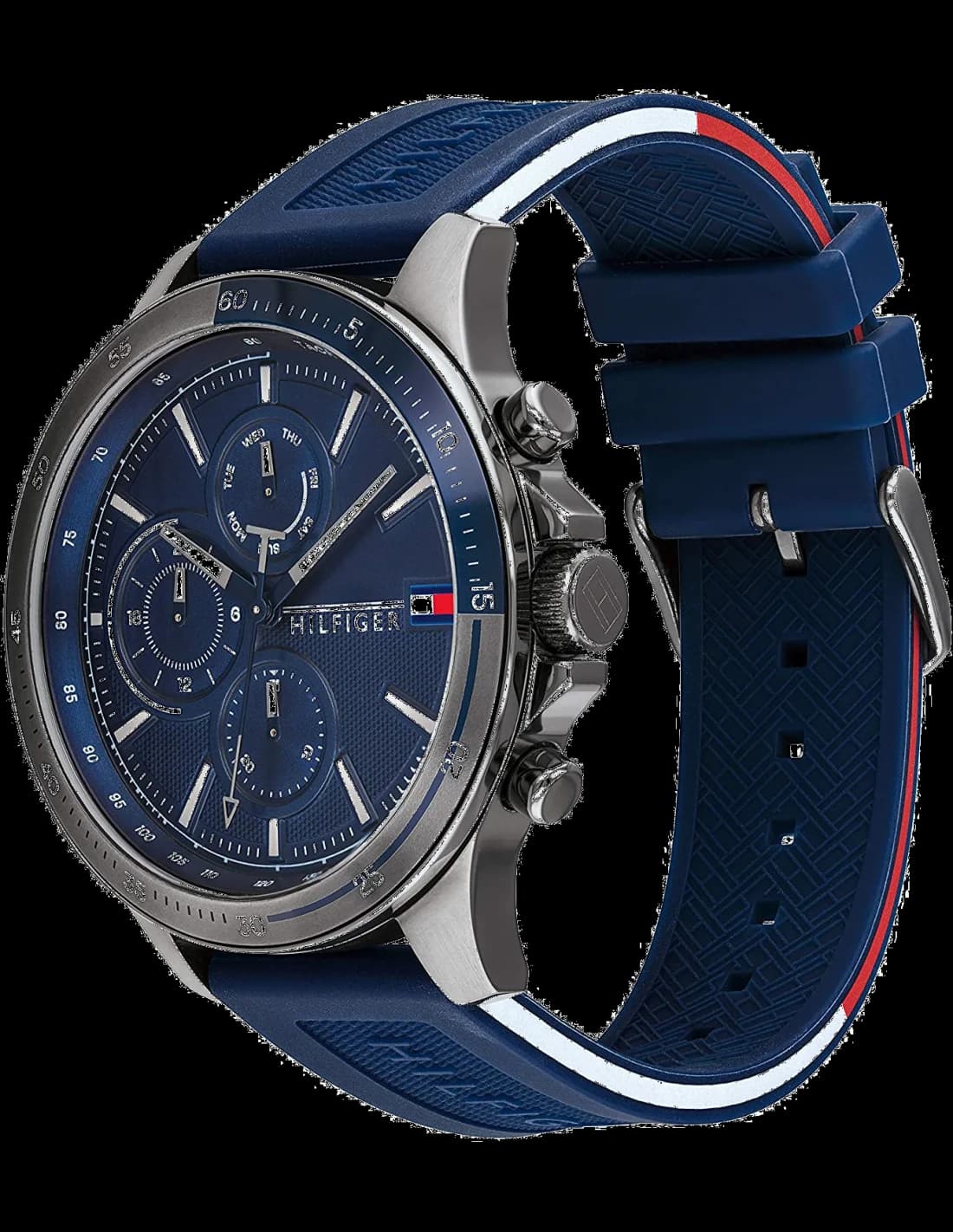 Montre Tommy Hilfiger 1791721 en Acier Doré et Silicone Bleu vue 2