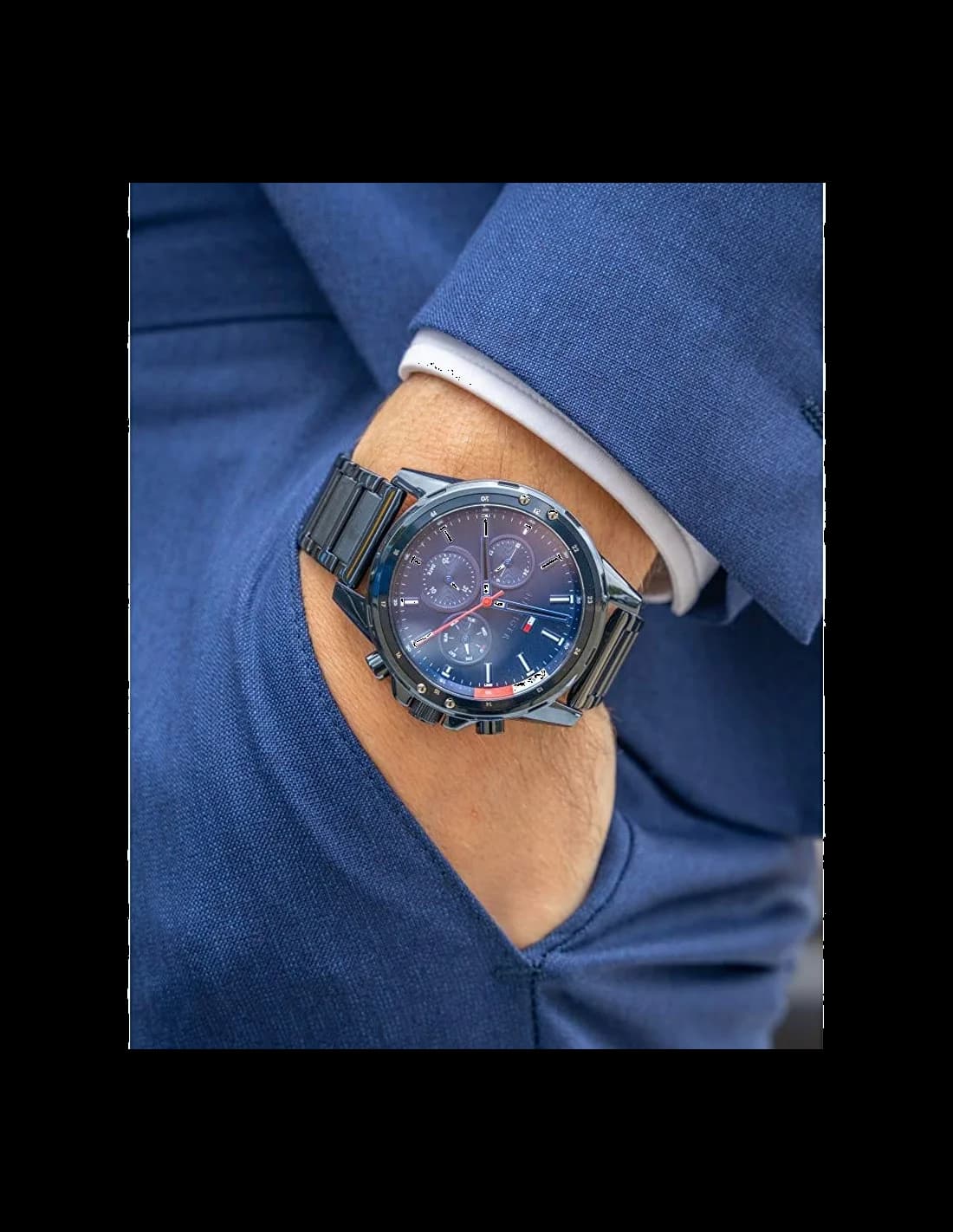 Montre Tommy Hilfiger 1791789 Mason Chronographe en Acier Bleu vue 4