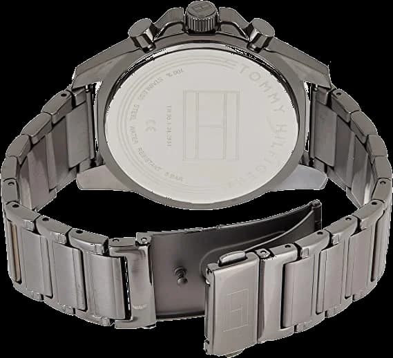Montre Tommy Hilfiger 1791790 en Acier avec Cadran Gris et Bracelet Noir vue 3