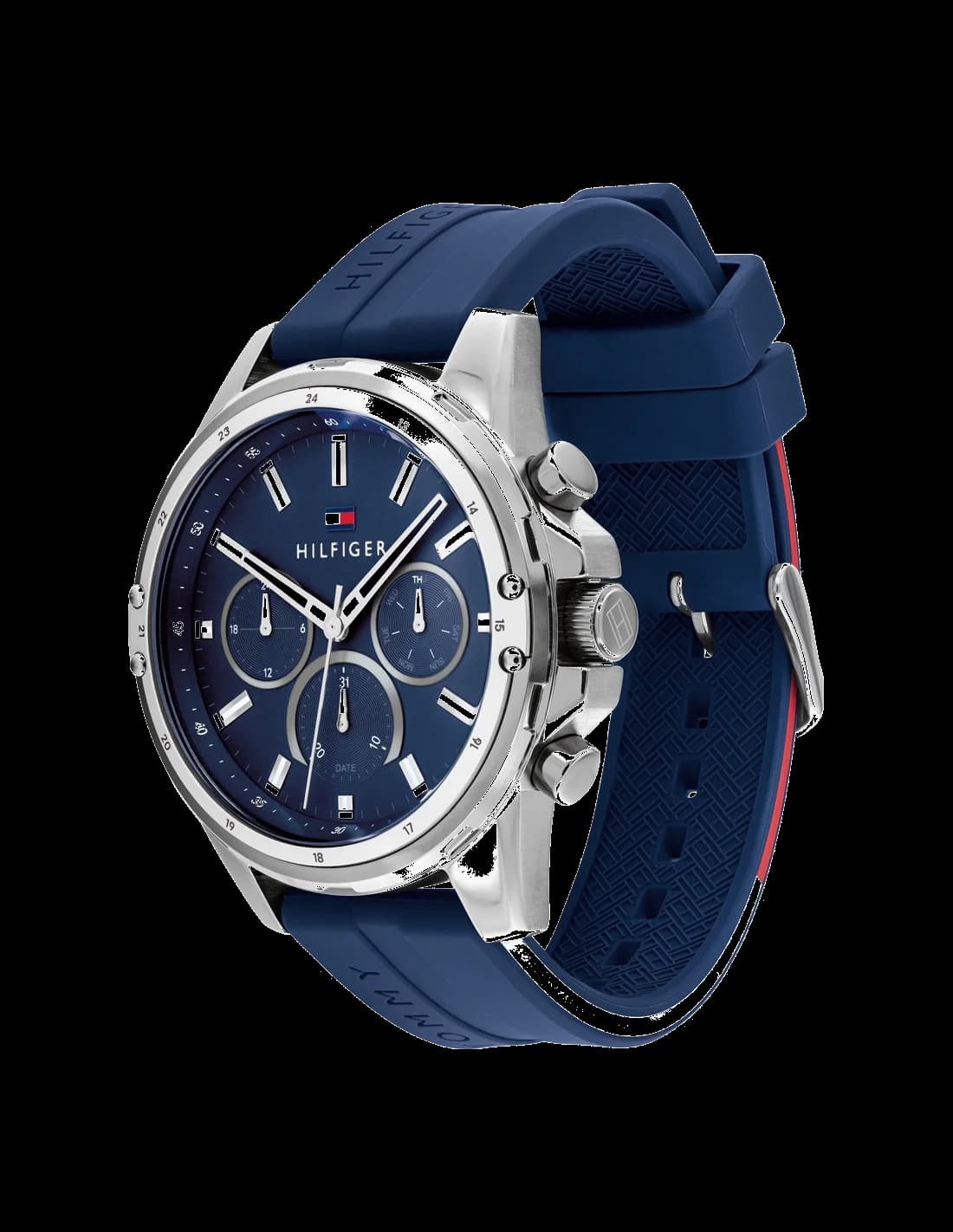 Montre Tommy Hilfiger 1791791 en silicone bleu et boîtier 45 mm vue 2