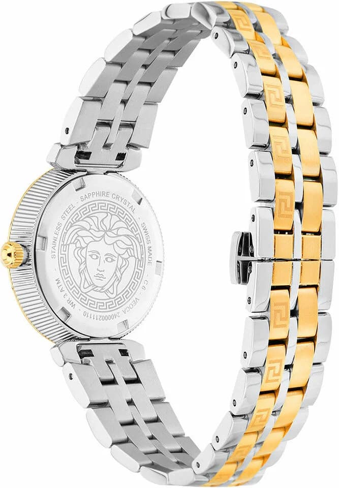 Montre Versace VEOCA0324 en Acier Bicolore et Cadran Blanc vue 4