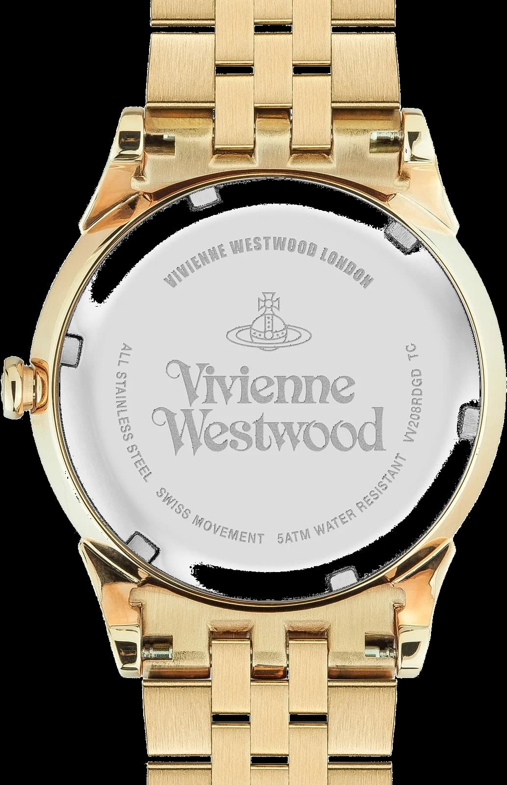 Montre Femme Vivienne Westwood Wallace VV208RDGD bracelet doré en acier cadran rouge vue 4