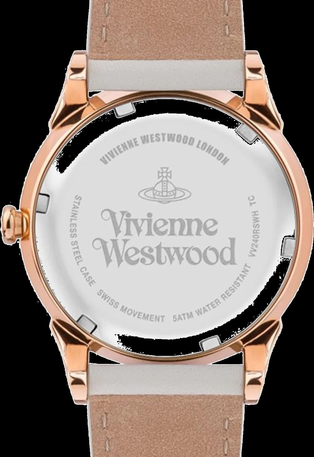 Montre Femme Vivienne Westwood Seymour VV240RSWH bracelet en cuir cadran blanc vue 4