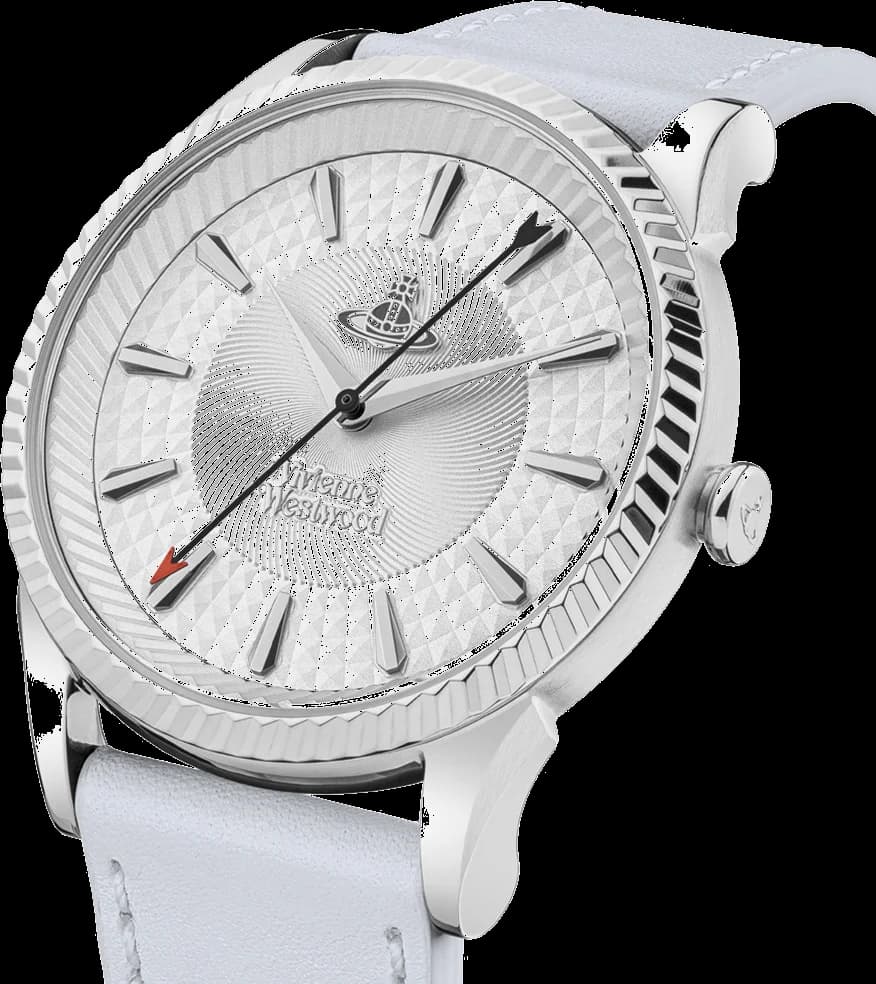 Montres Femme Vivienne Westwood Seymour VV240SLLC bracelet en cuir cadran blanc vue 2