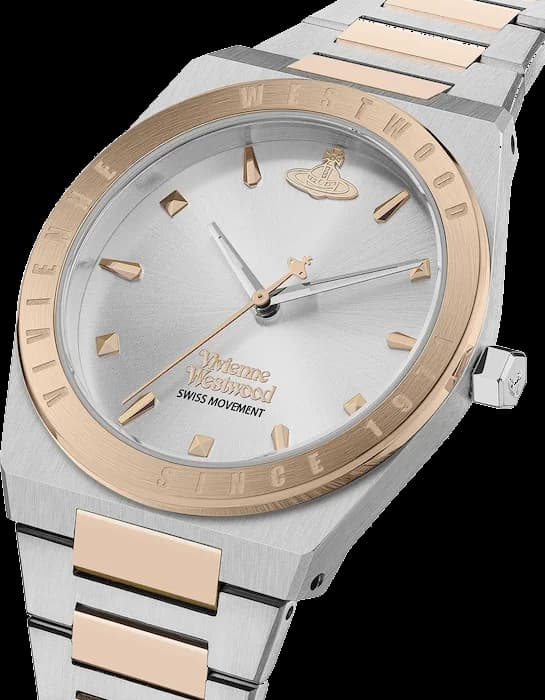 Montre Femme Vivienne Westwood Charterhouse VV244SLSR bracelet bicolore en acier cadran argenté vue 2