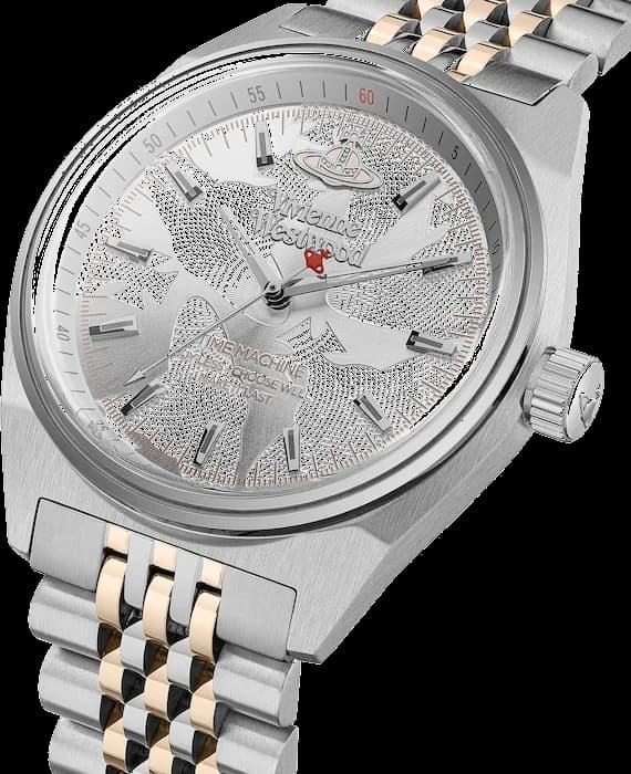 Montre Femme Vivienne Westwood Lady Sydenham VV251WSSR bracelet bicolore en acier cadran argenté vue 2