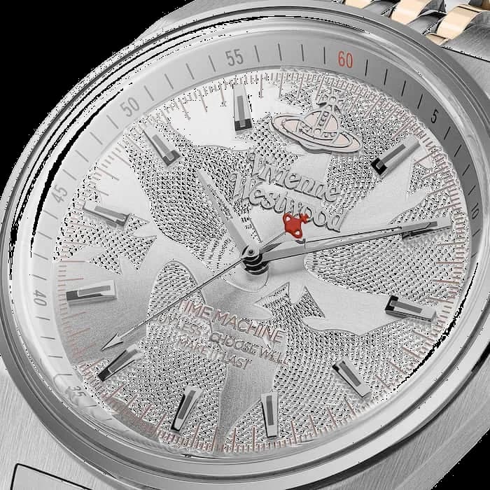 Montre Femme Vivienne Westwood Lady Sydenham VV251WSSR bracelet bicolore en acier cadran argenté vue 4