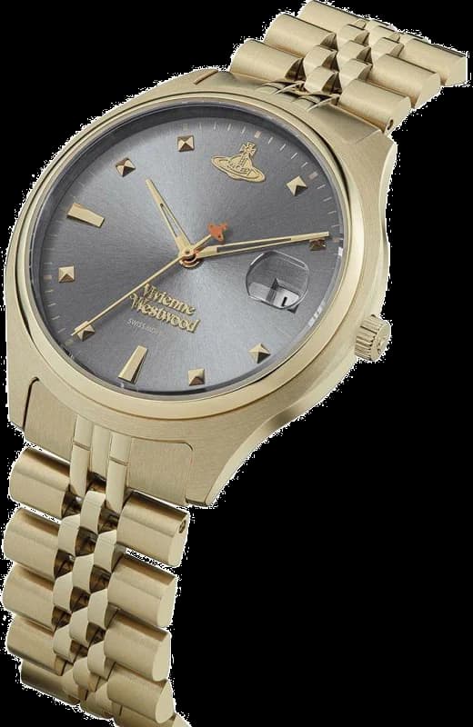 Montre Femme Vivienne Westwood Camberwell VV261GYGD bracelet doré en acier cadran gris vue 2