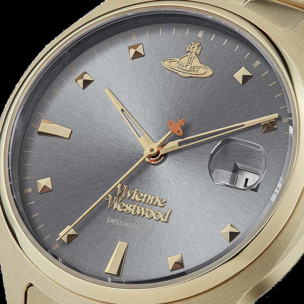 Montre Femme Vivienne Westwood Camberwell VV261GYGD bracelet doré en acier cadran gris vue 3