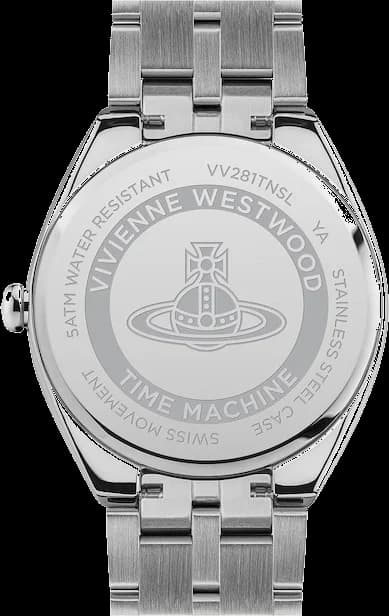 Montre Femme Vivienne Westwood The Mews VV281TNSL bracelet argent en acier cadran orange vue 4