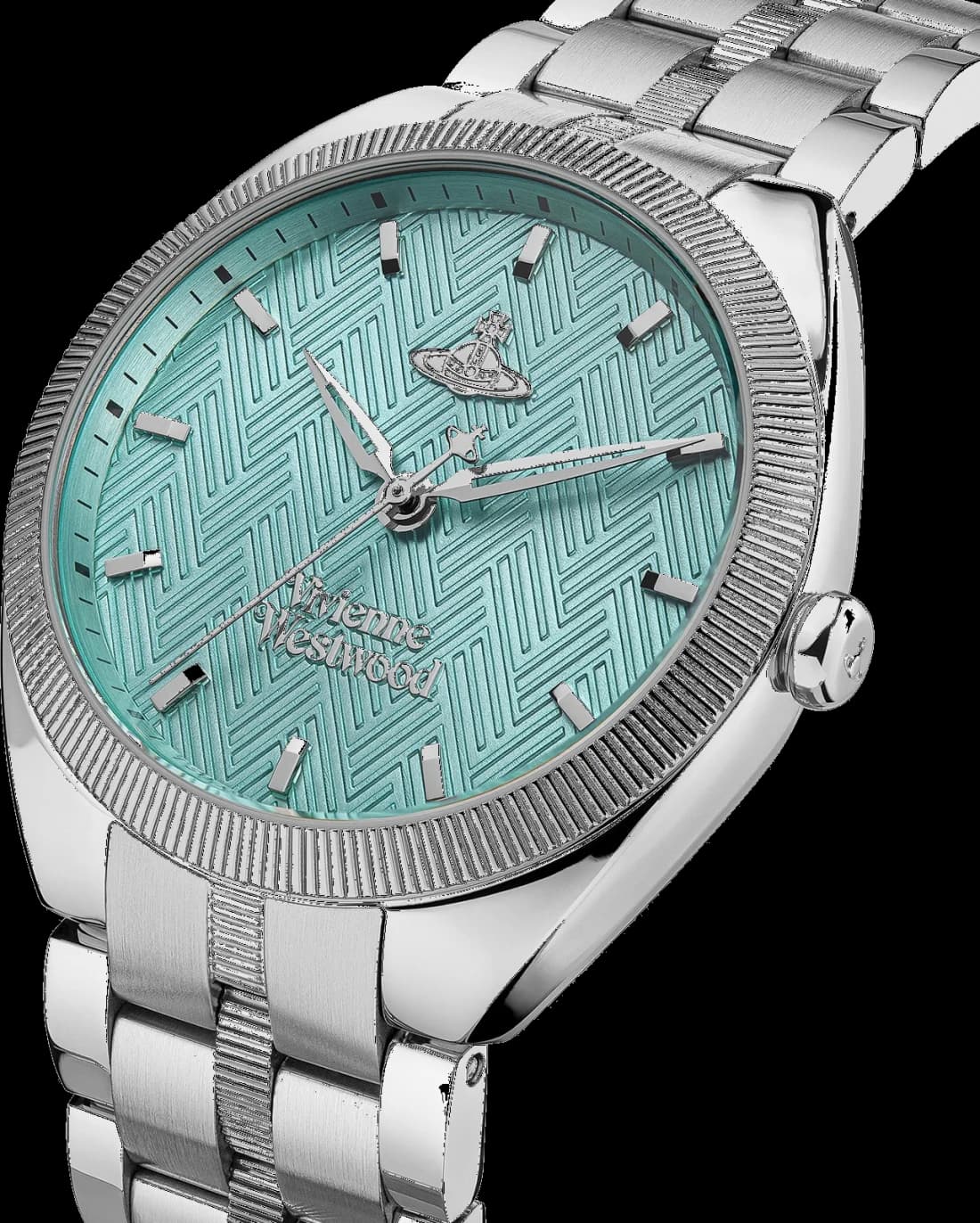 Montre Femme Vivienne Westwood The Mews VV281TQSL bracelet argent en acier cadran turquoise vue 2
