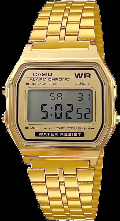 Montre Casio collection Vintage A158WETG-9AEF numérique en métal doré jaune