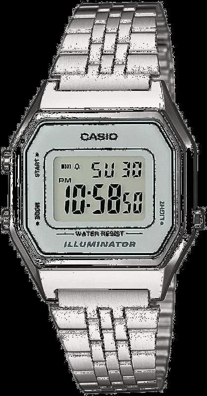 Montre Casio Vintage LA680WEA-7EF digitale en métal gris