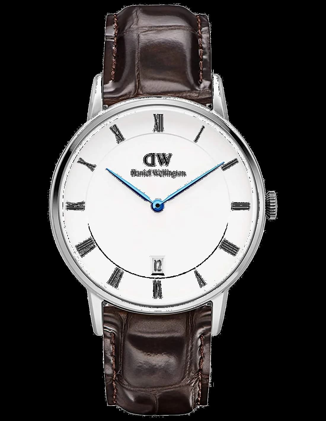 Montre Daniel Wellington DW00100097 en acier poli et cuir marron
