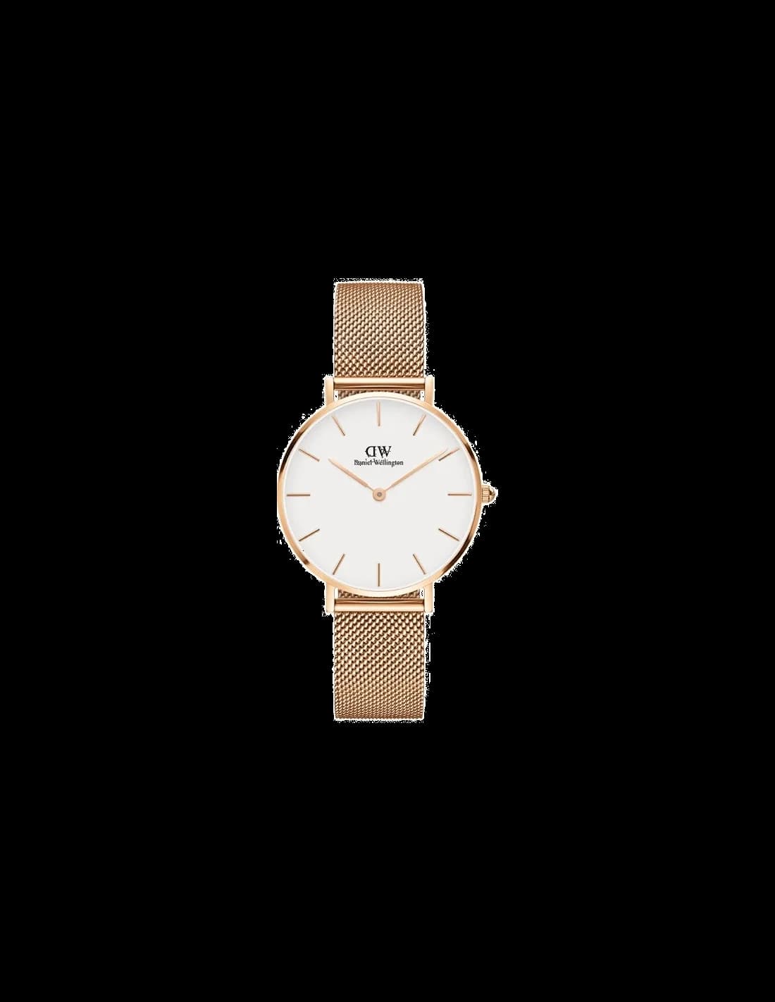 Montre Daniel Wellington Petite Melrose DW00100163 Maille milanaise or rose cadran blanc