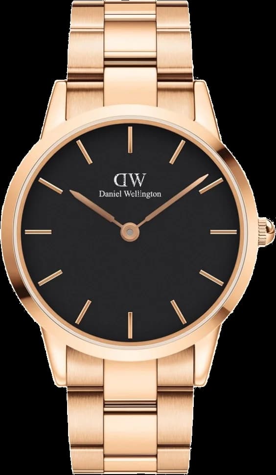 Montre Daniel Wellington DW00100344 Iconic Link 40mm en acier poli or rose et cadran nacre