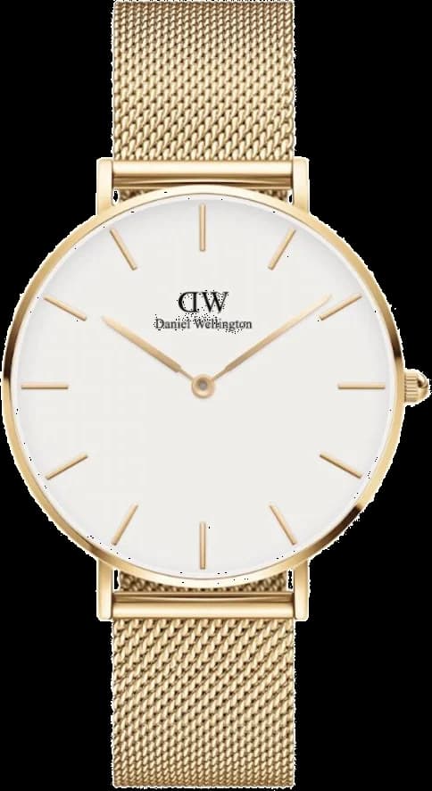Montre Daniel Wellington Petite Evergold 32mm DW00100348 en maille milanaise doré jaune