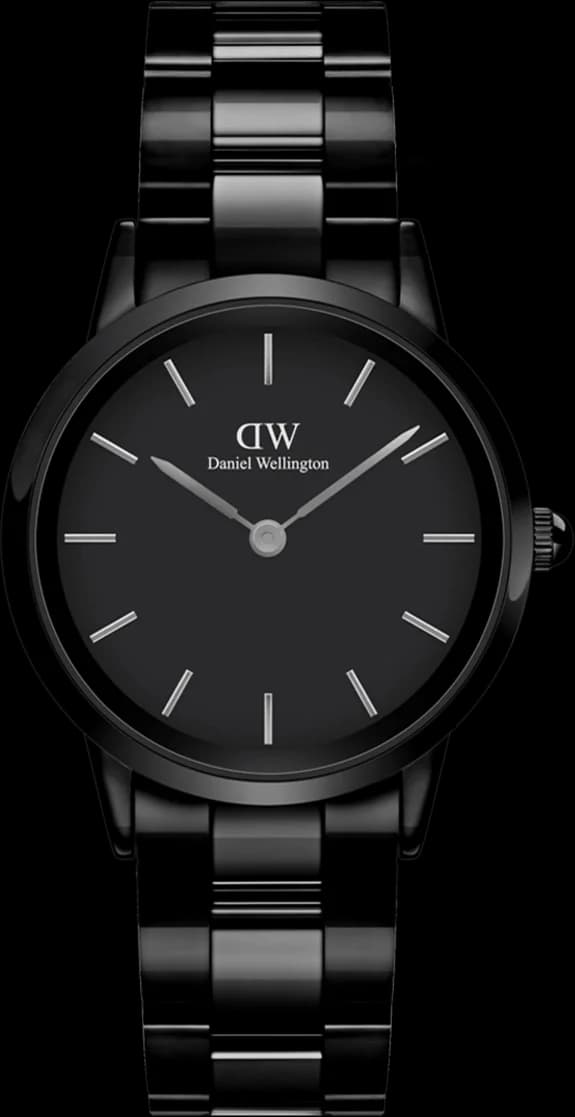 Montre Femme Daniel Wellington Iconic Link Ceramic 32mm DW00100414 cadran noir