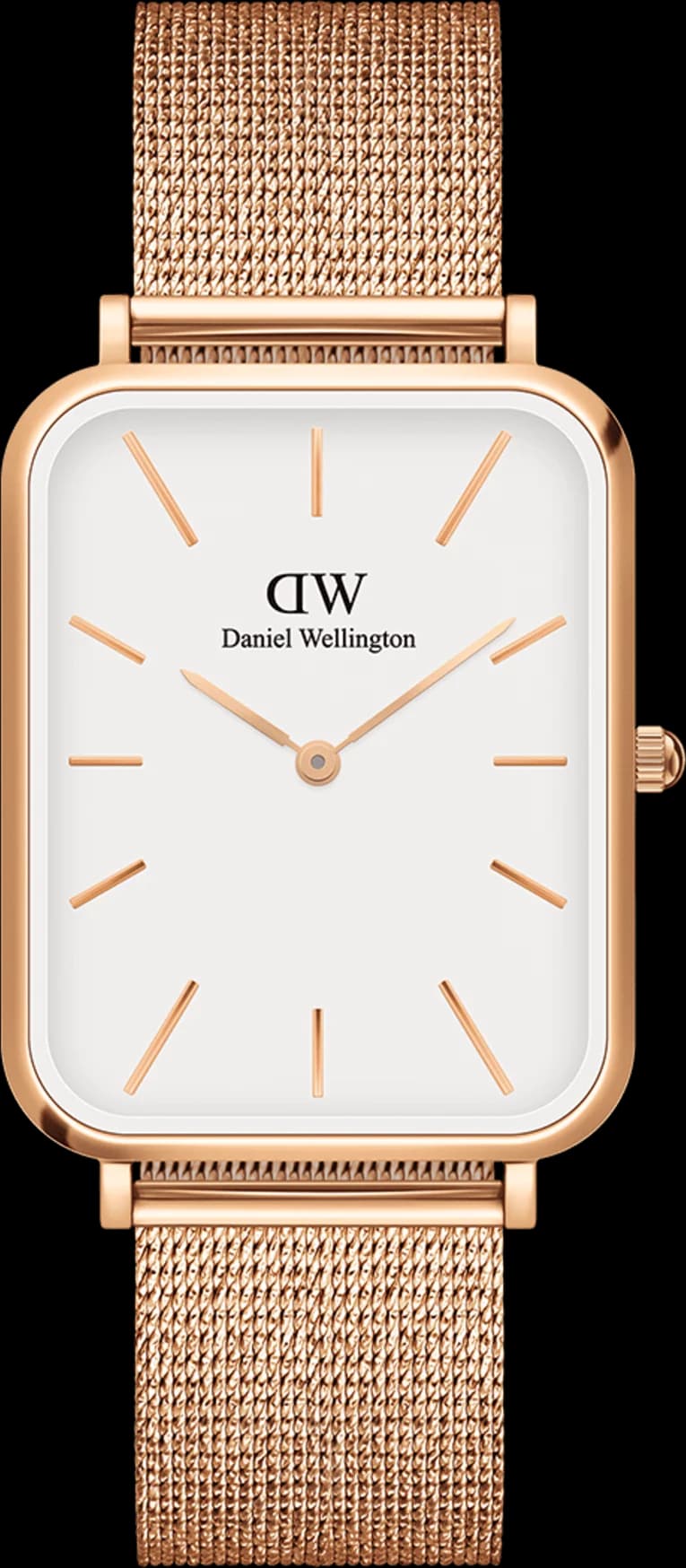Montre Daniel Wellington DW00100465 Quadro Pressed Melrose Or Rose et Cadran Blanc