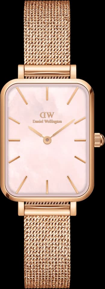 Montre Femme Daniel Wellington DW00100510 Quadro Pressed Melrose Nacre Rose