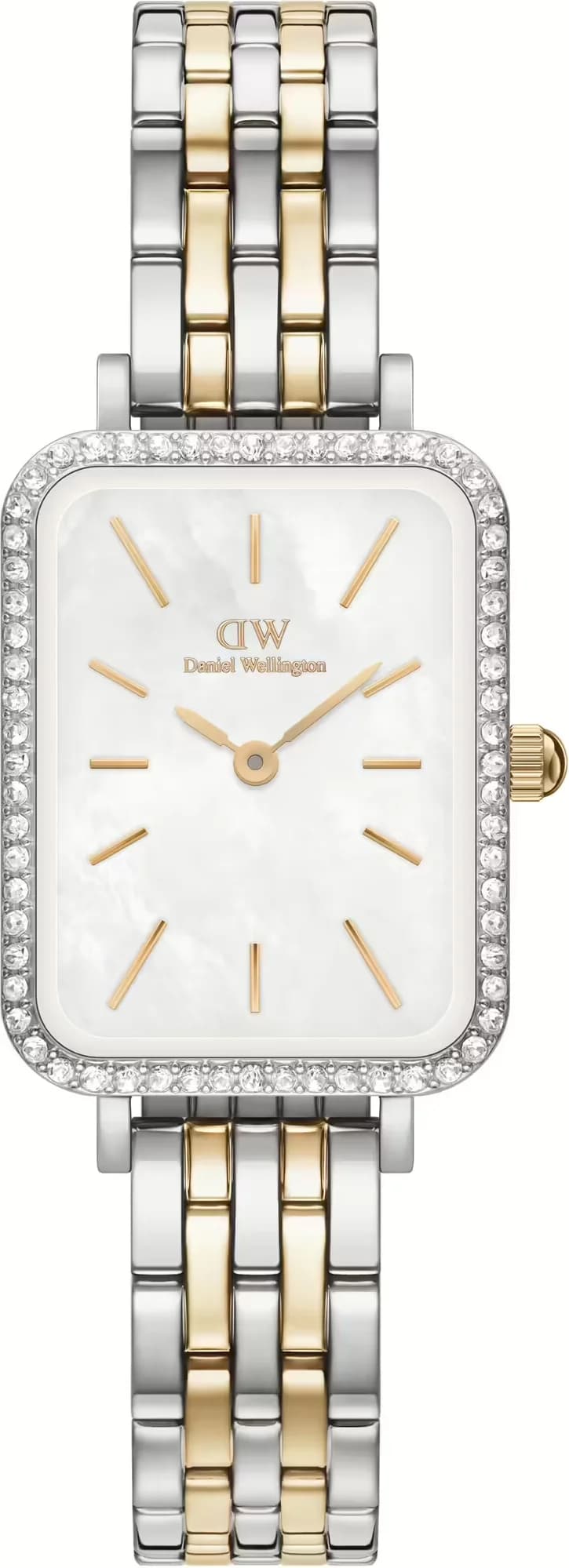 Montre Daniel Wellington DW00100671 Quadro Lumine Bicolore Nacre Blanche