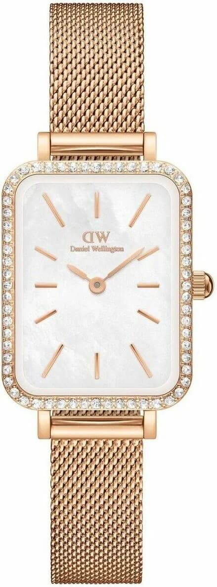 Montre Femme Daniel Wellington DW00100674 Quadro Lumine Or Rose et Cristaux