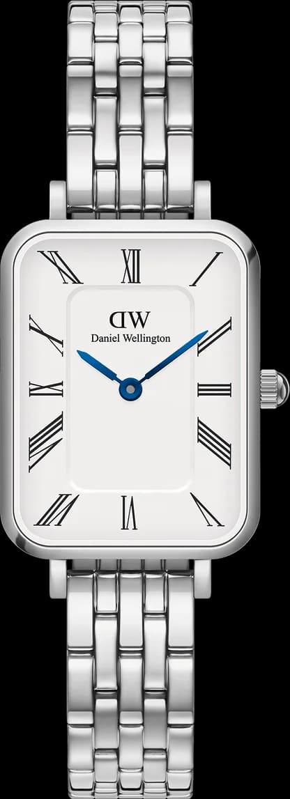 Montre Daniel Wellington Quadro Roman DW00100691 Link en Maille Milanaise Or Rose