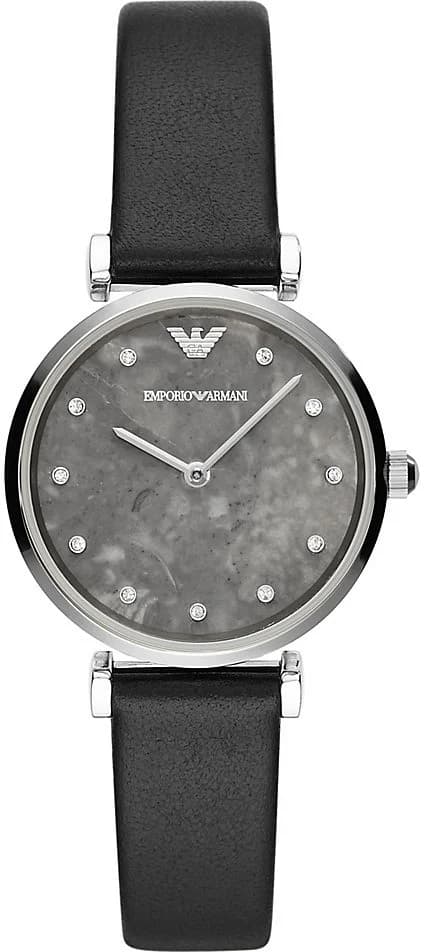 Montre Emporio Armani AR11171 Bracelet Cuir Noir et Cristaux Swarovski