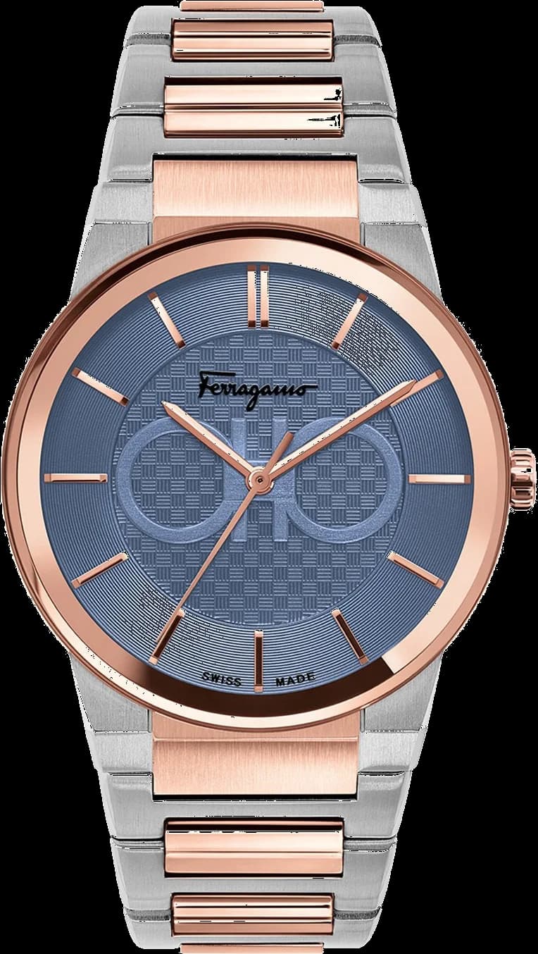 Montre Salvatore Ferragamo SFHP00720 Acier Bicolore Cadran Bleu