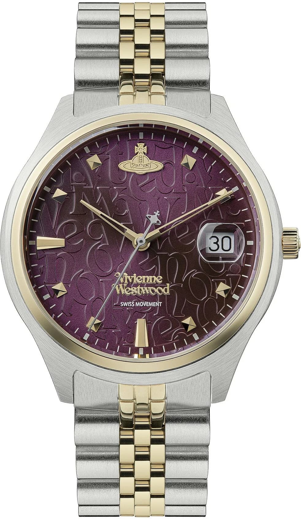 Montre Femme Vivienne Westwood Camberwell VV261BYSG bracelet bicolore en acier cadran violet